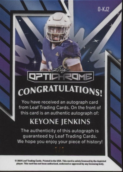 Keyone Jenkins 2024 Leaf Optichrome RC Auto 1/1 O - KJ2 - Collector Store LLC