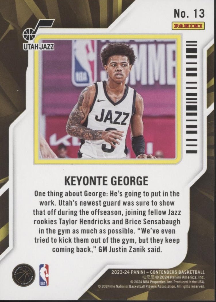 Keyonte George 2023 - 24 Panini Contenders Rookie of the Year 96/99 #13 - Collector Store LLC