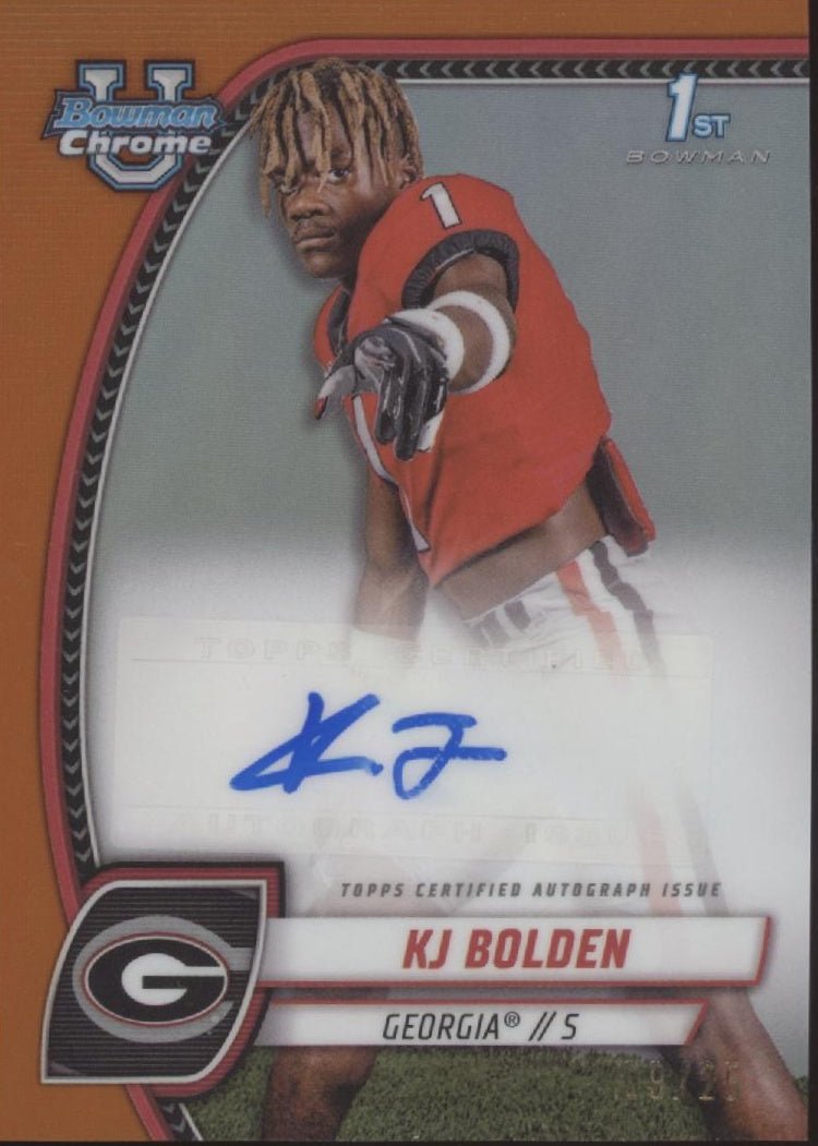 KJ Bolden 2024 Bowman Chrome University Orange Refractor Auto #PA - KBO - Collector Store LLC