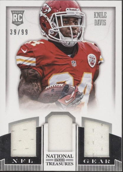 Knile Davis 2013 Panini National Treasures NFL Gear Swatch RC 39/99 #19 - Collector Store LLC