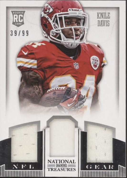 Knile Davis 2013 Panini National Treasures NFL Gear Swatch RC 39/99 #19 - Collector Store LLC