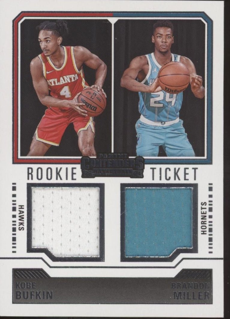 Kobe Bufkin / Brandon Miller 2023 - 24 Panini Contenders Rookie Ticket Swatches RC - Collector Store LLC