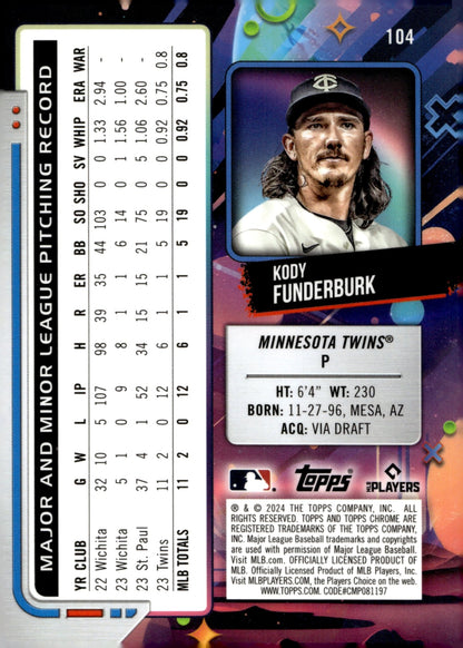 Kody Funderburk 2024 Topps Chrome Cosmic RC #104 - Collector Store LLC