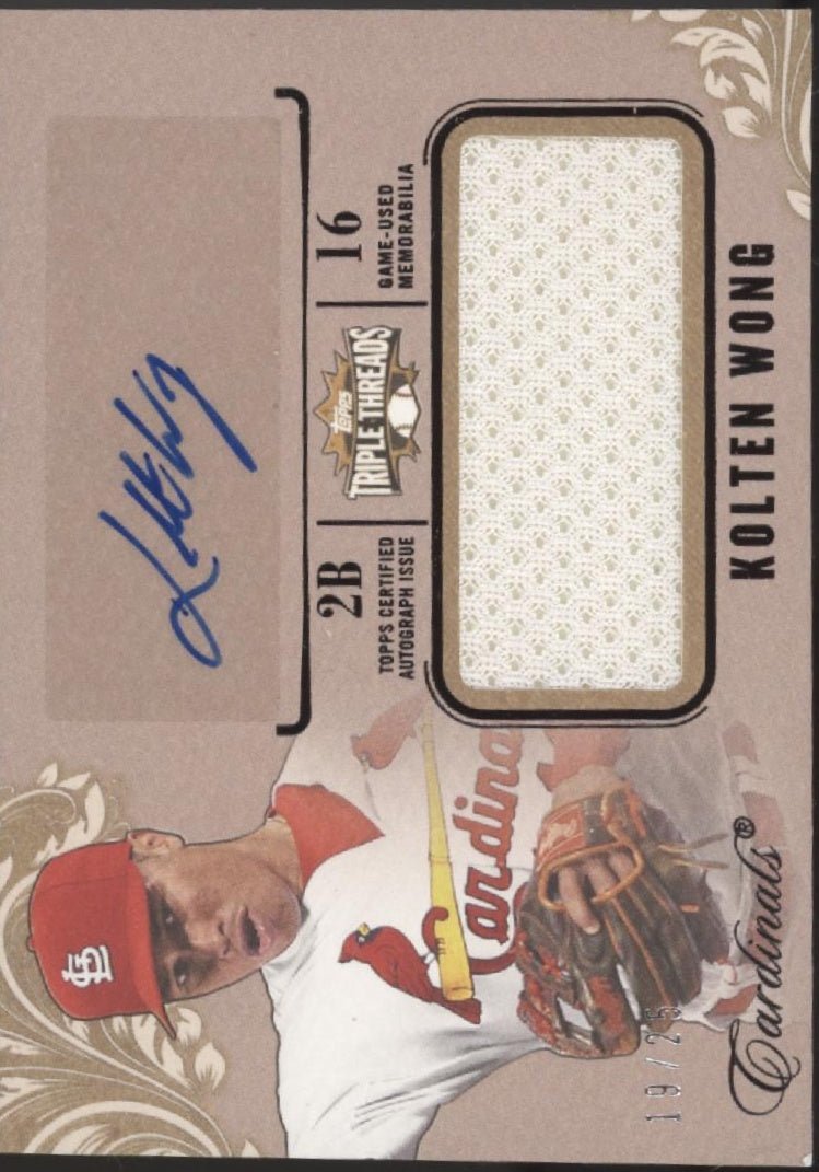 Kolton Wong 2014 Topps Triple Threads Swatch Auto 19/25 #UAJR - KW - Collector Store LLC