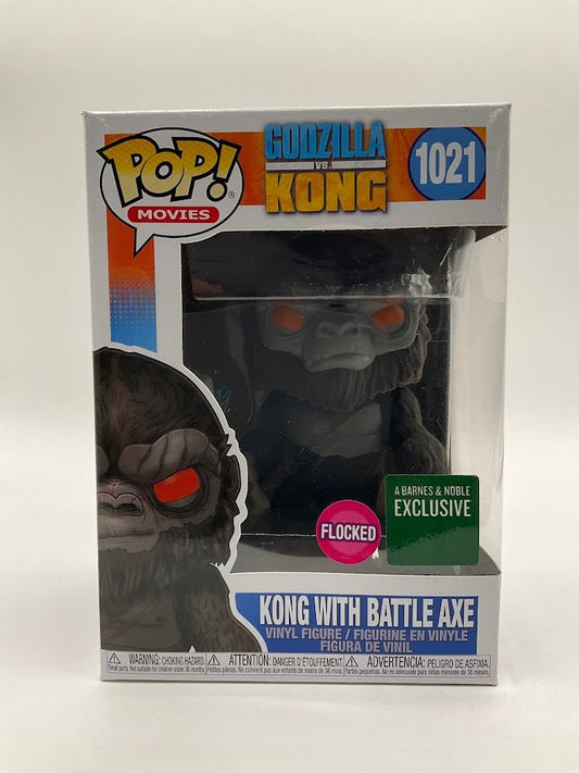 Kong with Battle Axe Funko Pop! Godzilla vs Kong #1021 Flocked Barnes & Noble Exclusive - Collector Store LLC