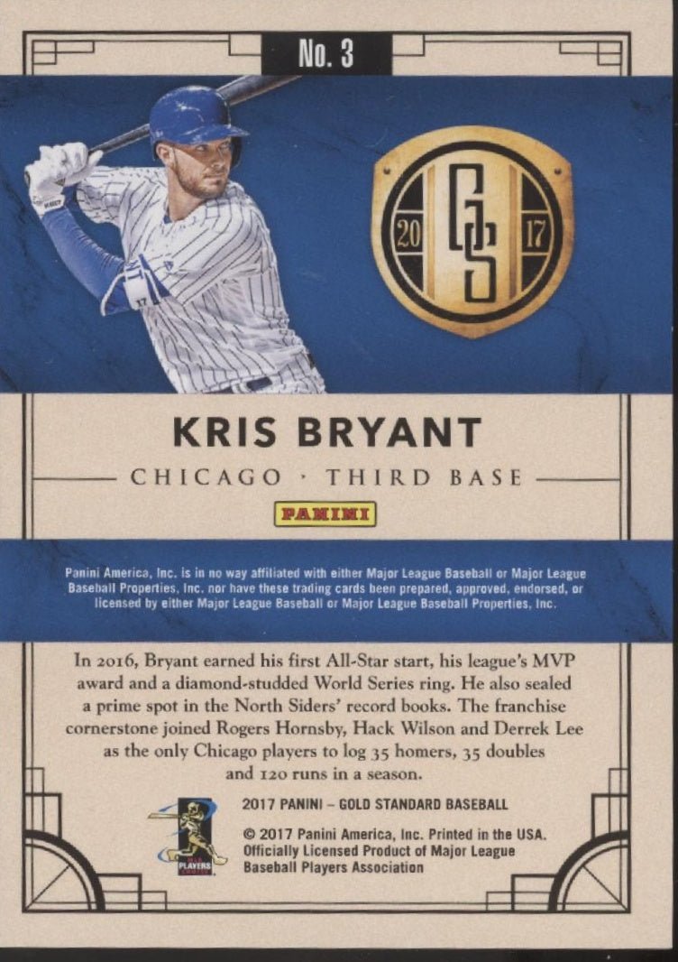 Kris Bryant 2017 Panini Gold Standard 061/269 #3 - Collector Store LLC