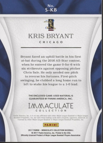 Kris Bryant 2017 Panini Immaculate Collection Swatch 80/99 #S - KB - Collector Store LLC