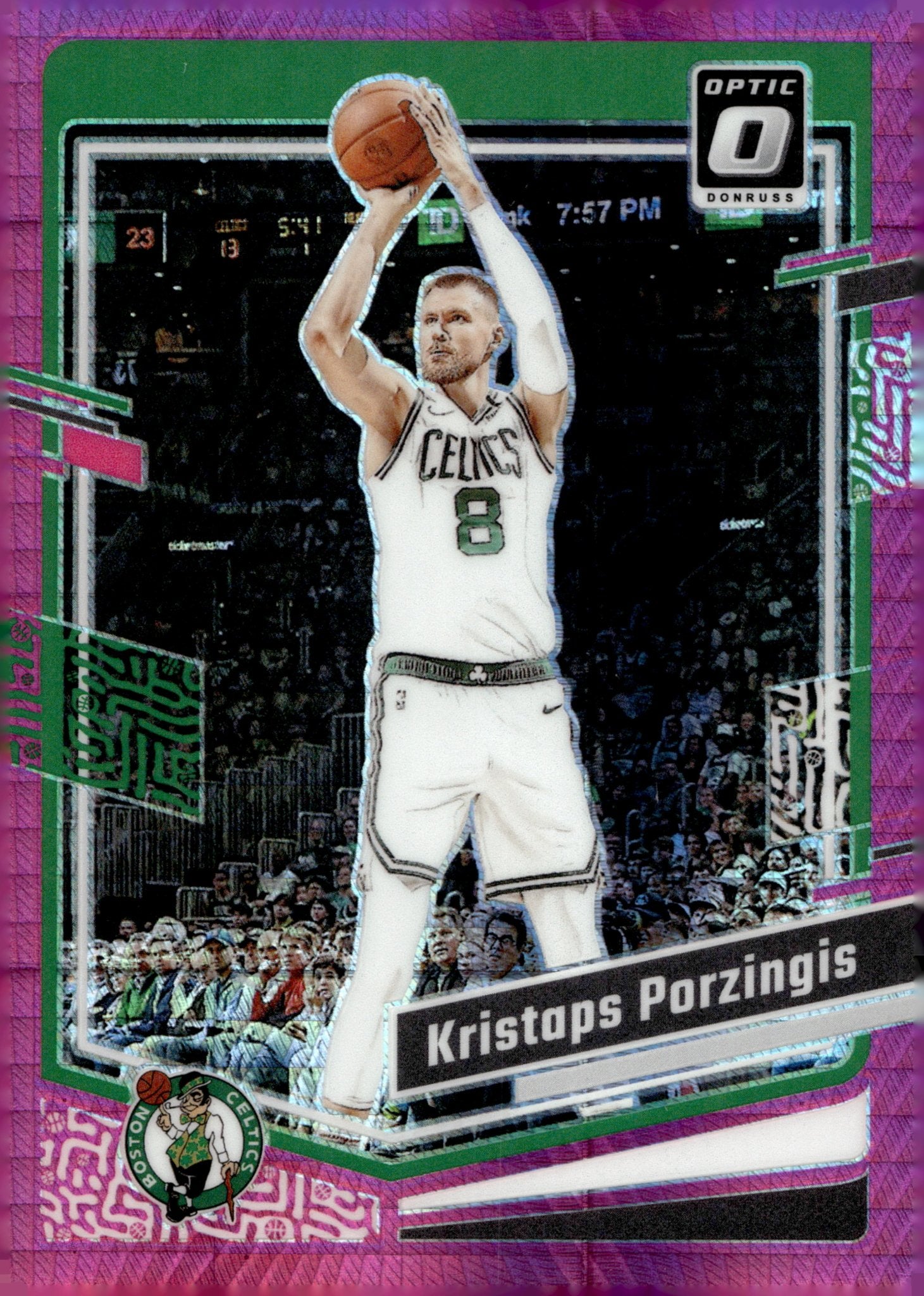 Kristaps Porzingis 2023 - 24 Panini Donruss Optic Pink Prism Prizm #120 - Collector Store LLC