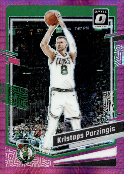Kristaps Porzingis 2023 - 24 Panini Donruss Optic Pink Prism Prizm #120 - Collector Store LLC