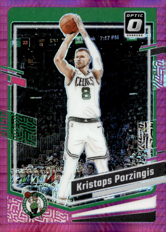 Kristaps Porzingis 2023 - 24 Panini Donruss Optic Pink Prism Prizm #120 - Collector Store LLC