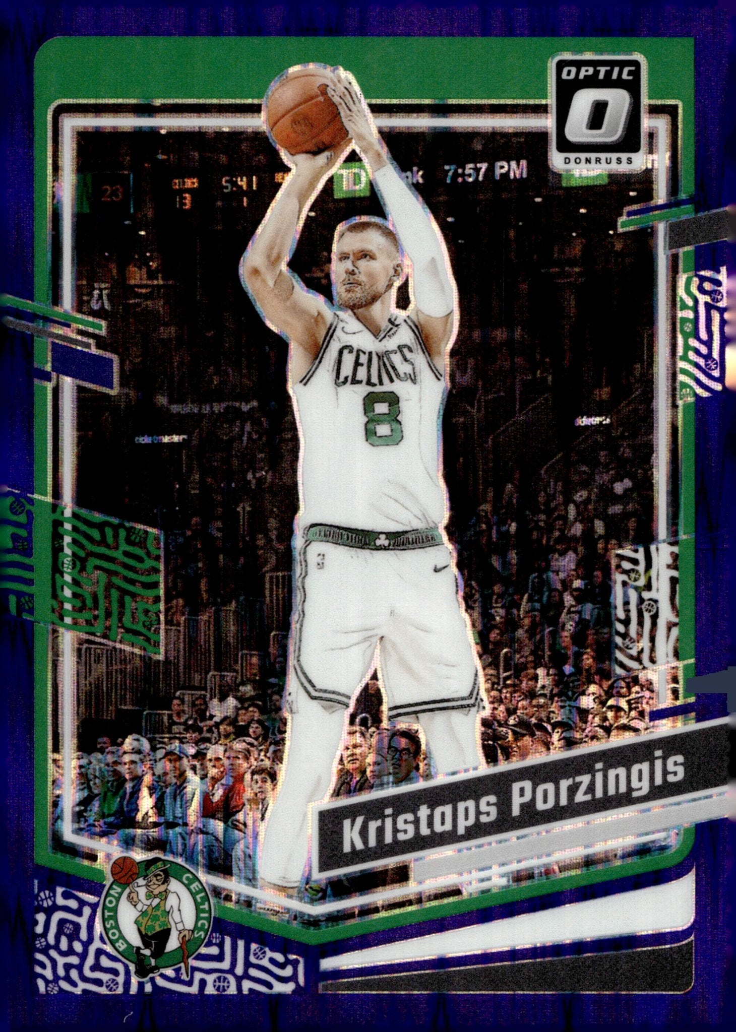 Kristaps Porzingis 2023 - 24 Panini Donruss Optic Purple Shimmer Prizm #120 - Collector Store LLC