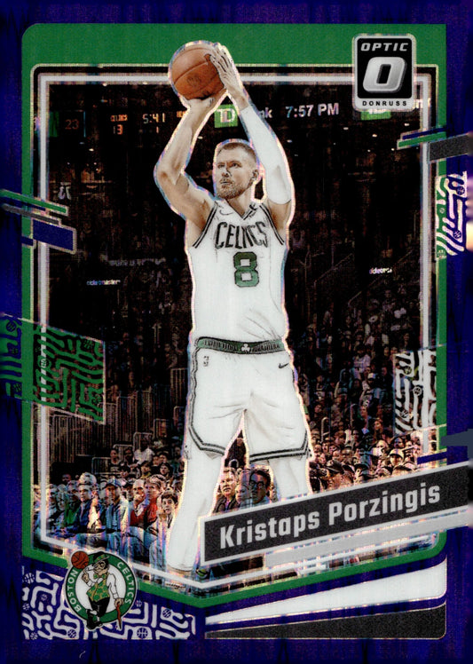 Kristaps Porzingis 2023 - 24 Panini Donruss Optic Purple Shimmer Prizm #120 - Collector Store LLC