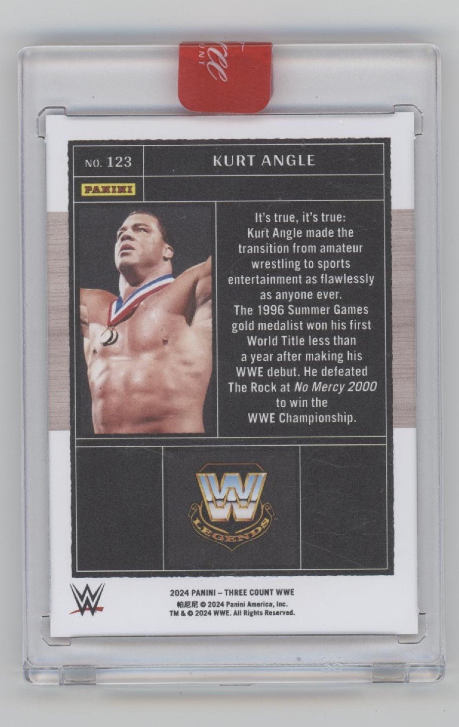 Kurt Angle 2024 Panini Three Count Red Refractor 21/25 #123 - Collector Store LLC