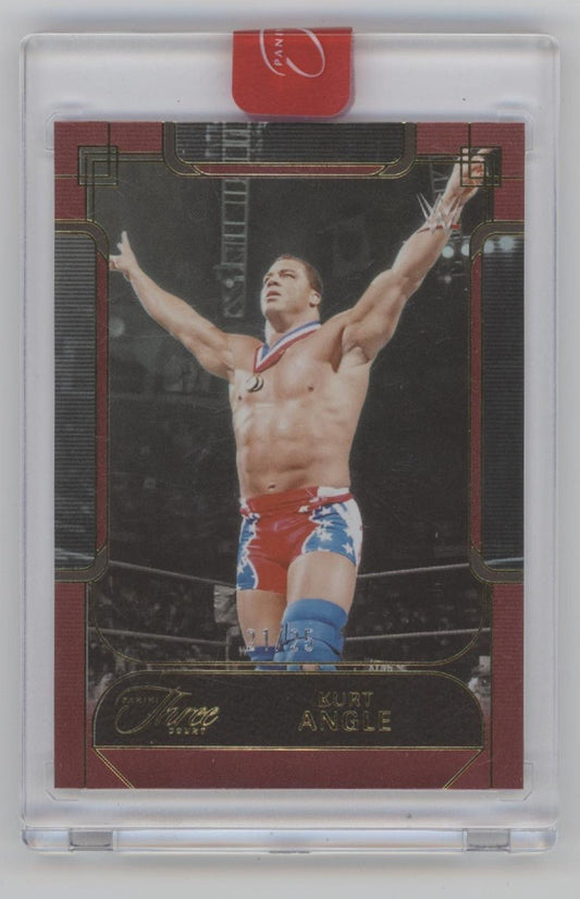 Kurt Angle 2024 Panini Three Count Red Refractor 21/25 #123 - Collector Store LLC