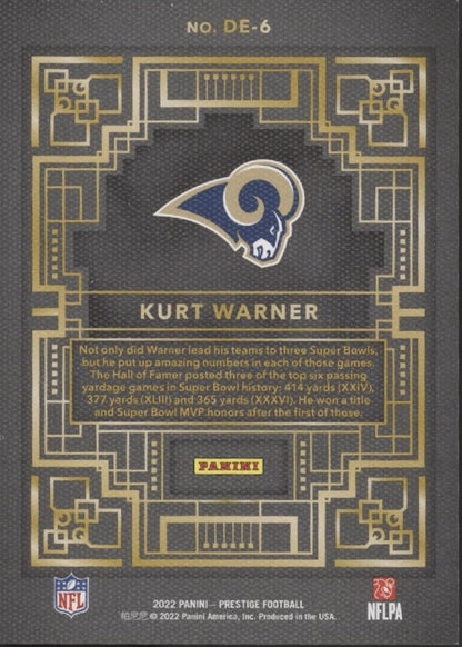 Kurt Warner 2022 Panini Prestige Decorated #DE - 6 - Collector Store LLC