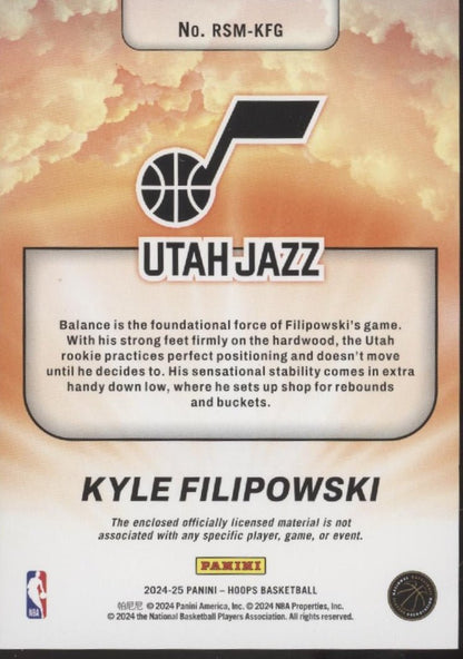 Kyle Filipowski 2024 - 25 Panini Hoops Rise 'n Shine Swatch RC #RSM - KFG - Collector Store LLC