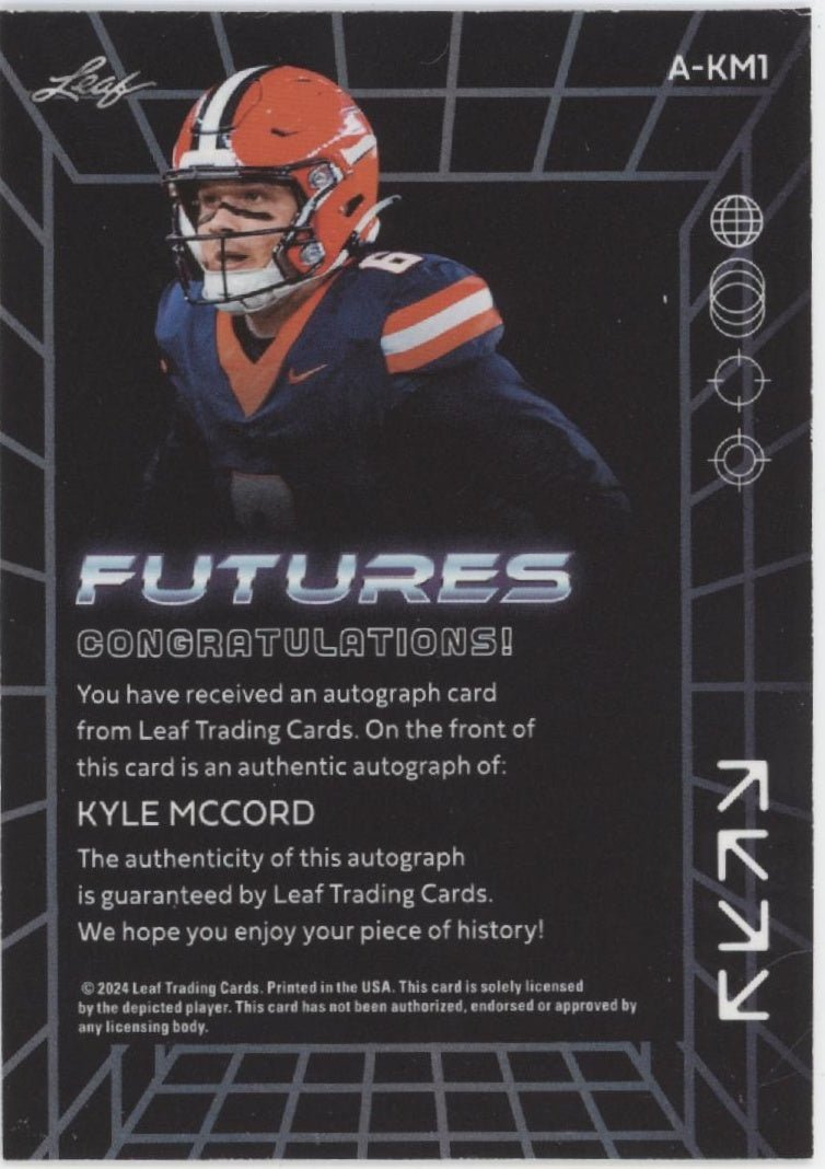 Kyle McCord 2024 Leaf Futures Auto 46/149 #A - KM1 - Collector Store LLC