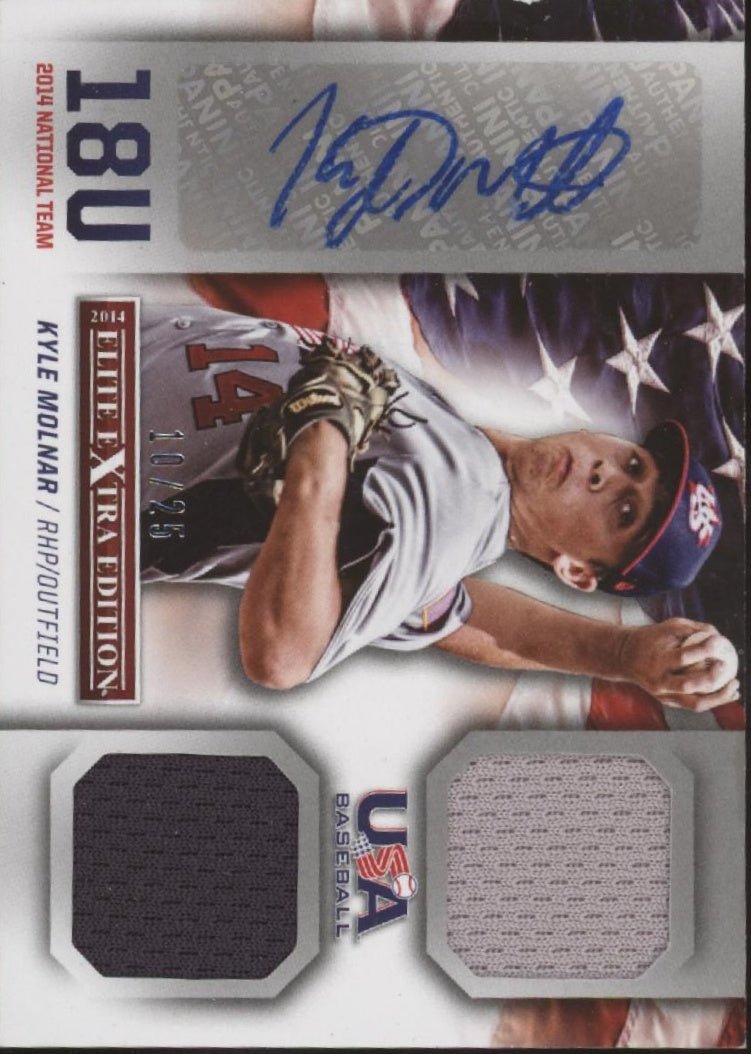 Kyle Molnar 2014 Panini Elite Extra Edition Swatches Auto #18 - Collector Store LLC