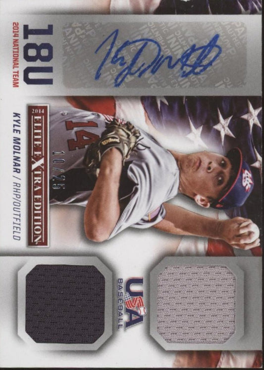 Kyle Molnar 2014 Panini Elite Extra Edition Swatches Auto #18 - Collector Store LLC