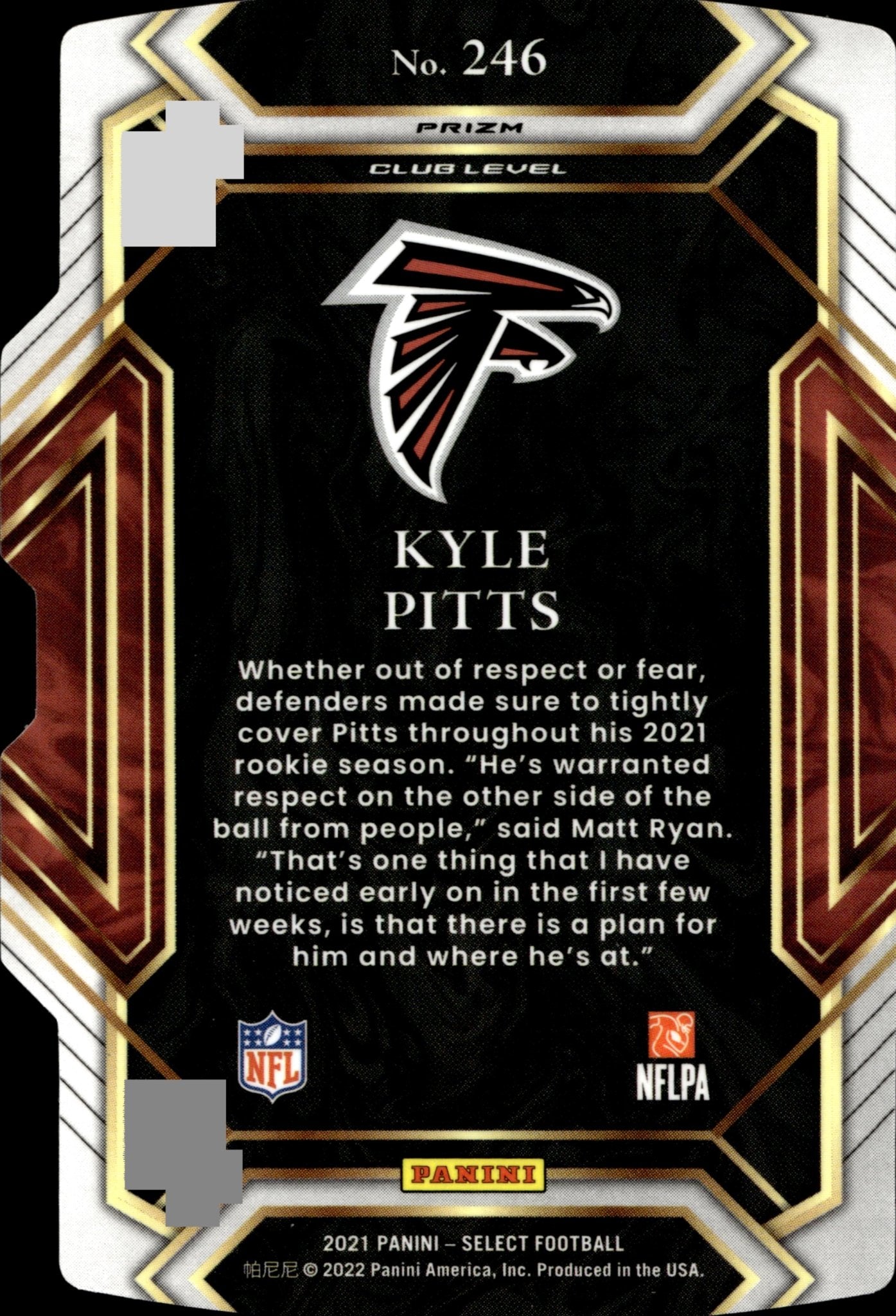 Kyle Pitts 2021 Panini Select Die - Cut Prizm RC #246 - Collector Store LLC