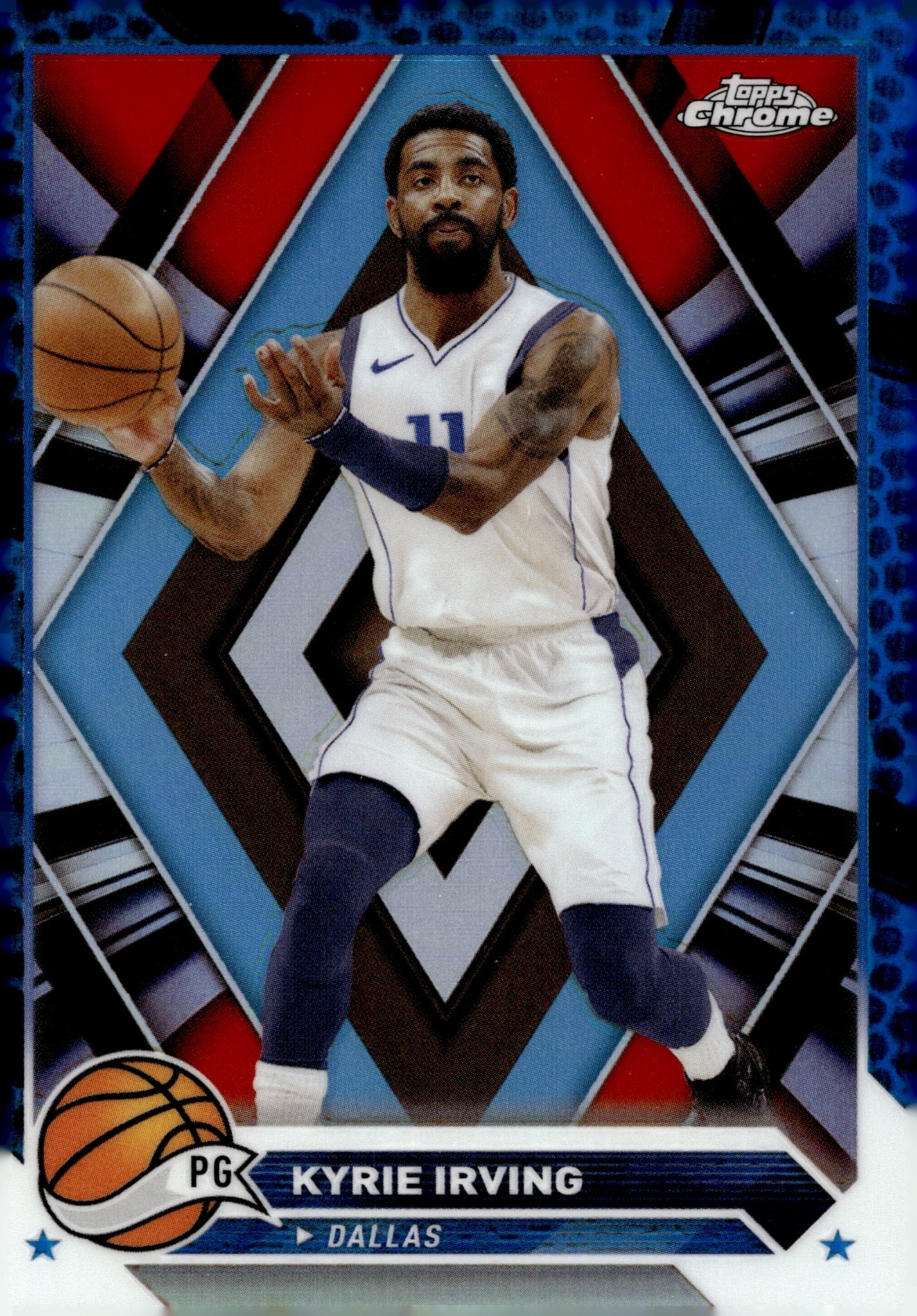Kyrie Irving 2024 Topps Chrome Blue Refractor #3 - Collector Store LLC
