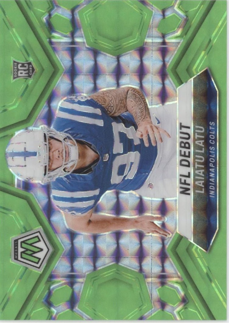 Laiatu Latu 2024 Panini Mosaic NFL Debut Lime Green Prizm RC 01/10 #290 - Collector Store LLC