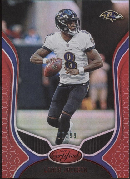 Lamar Jackson 2019 Panini Certified Red 90/99 #11 - Collector Store LLC