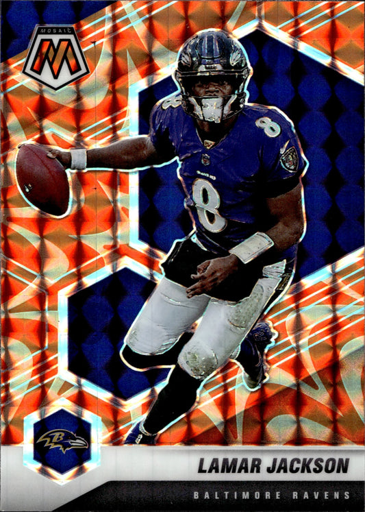 Lamar Jackson 2021 Panini Mosaic Orange Prizm #19 - Collector Store LLC