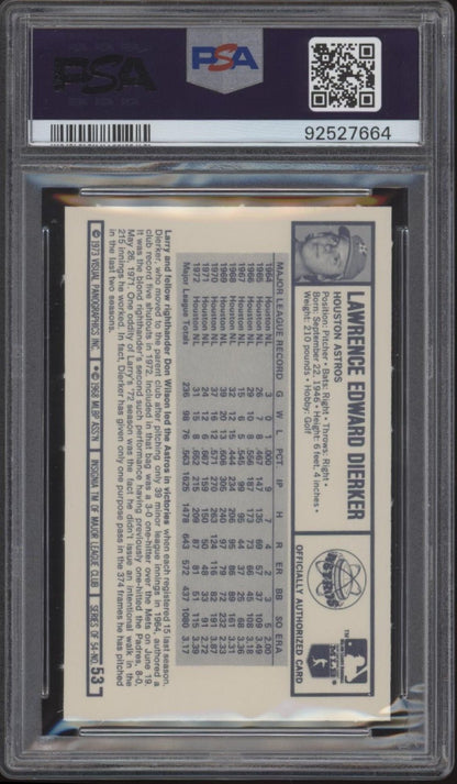 Larry Dierker 1973 Kellogg's #53 PSA 9 - Collector Store LLC