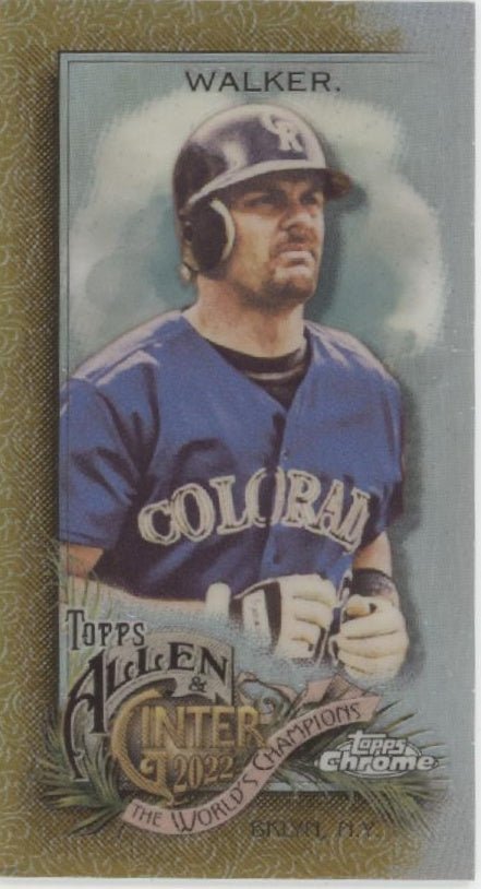 Larry Walker 2022 Topps Chrome Allen & Ginter Gold Refractor Mini 06/50 #23 - Collector Store LLC
