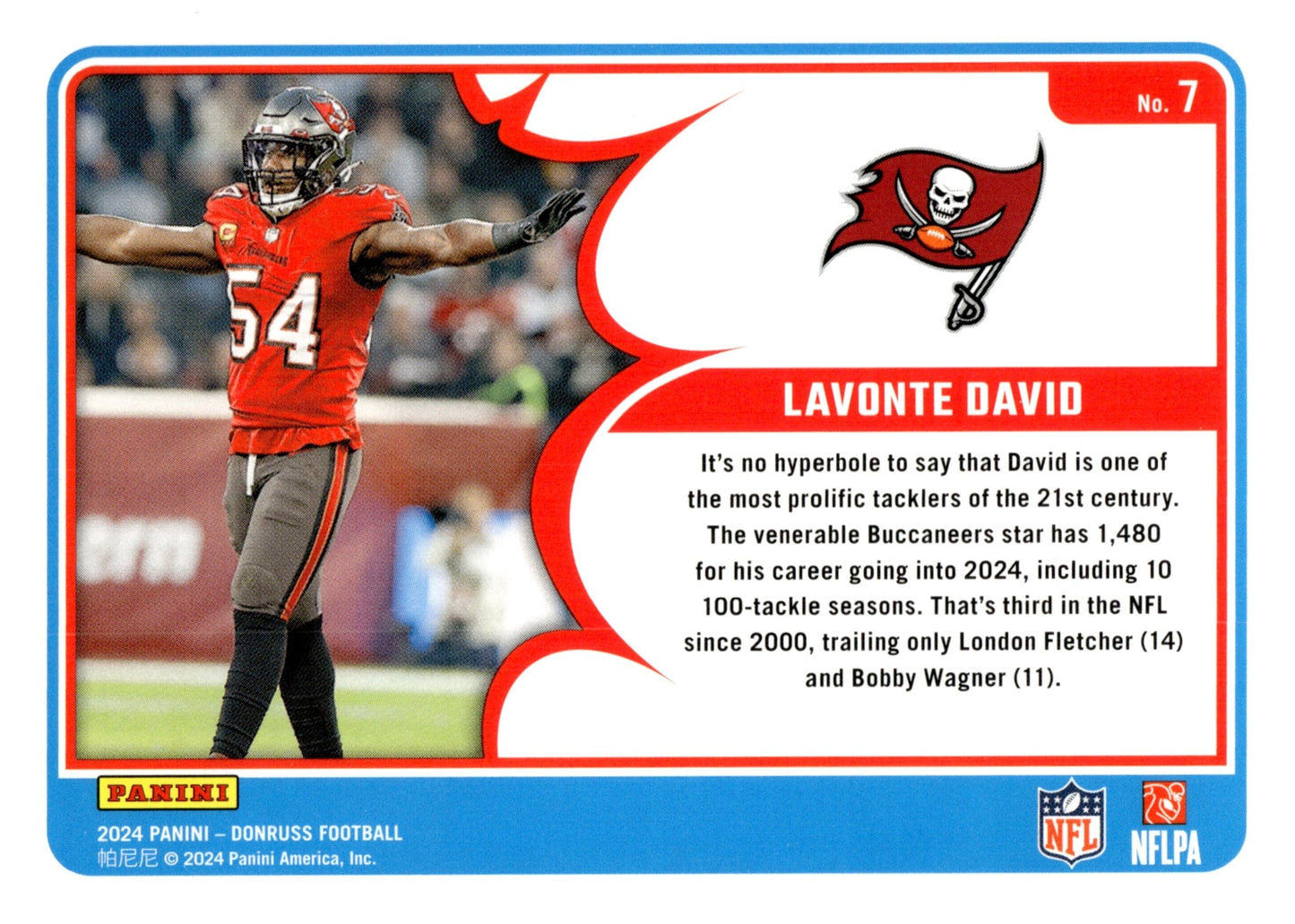 Lavonte David 2024 Panini Donruss Action All Pros #7 - Collector Store LLC