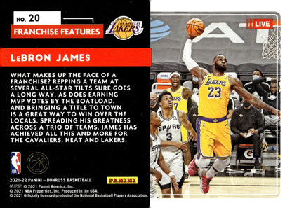 LeBron James 2021 - 22 Panini Donruss Franchise Features #20 - Collector Store LLC