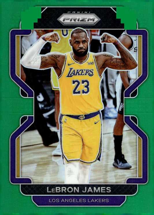 LeBron James 2021 - 22 Panini Prizm Green Prizm #91 - Collector Store LLC