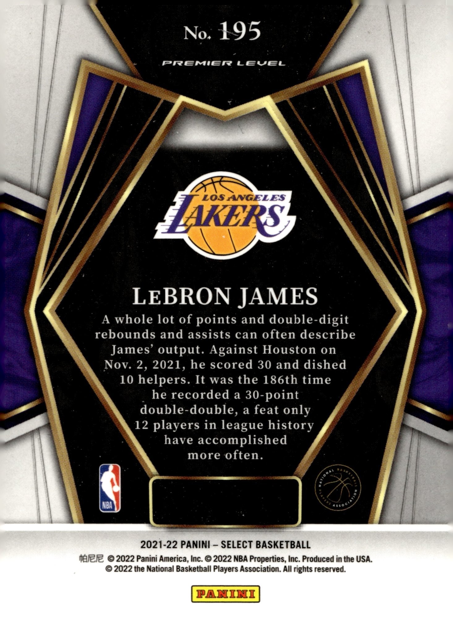 LeBron James 2021 - 22 Panini Select Blue #195 - Collector Store LLC