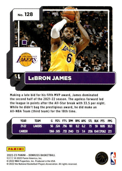 LeBron James 2022 - 23 Panini Donruss #128 - Collector Store LLC