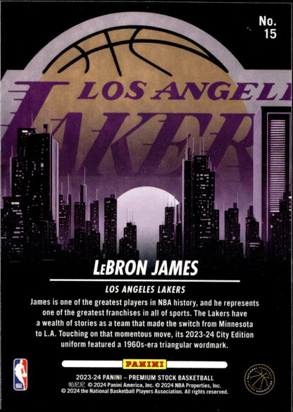 LeBron James 2023 - 24 Panini Premium Stock City Edition #15 - Collector Store LLC