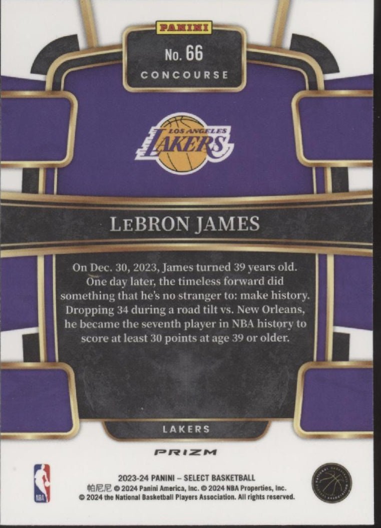 LeBron James 2023 - 24 Panini Select Tri Color Prizm #66 - Collector Store LLC