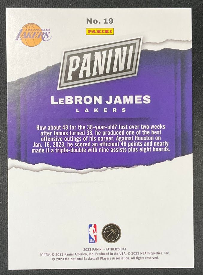 LeBron James 2023 Panini Father's Day 165/199 #19 - Collector Store LLC