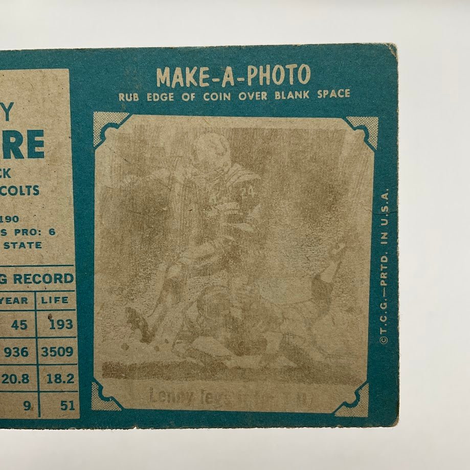 Lenny Moore 1961 Topps #2 Baltimore Colts GD - Collector Store LLC