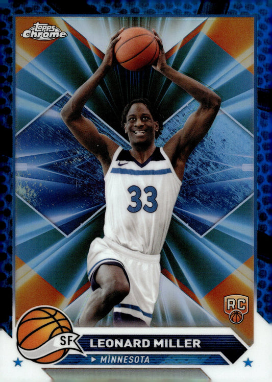 Leonard Miller 2024 Topps Chrome Blue Refractor RC #158 - Collector Store LLC