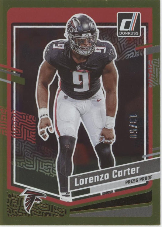 Lorenzo Carter 2023 Panini Donruss Press Proof Gold 13/50 #16 - Collector Store LLC