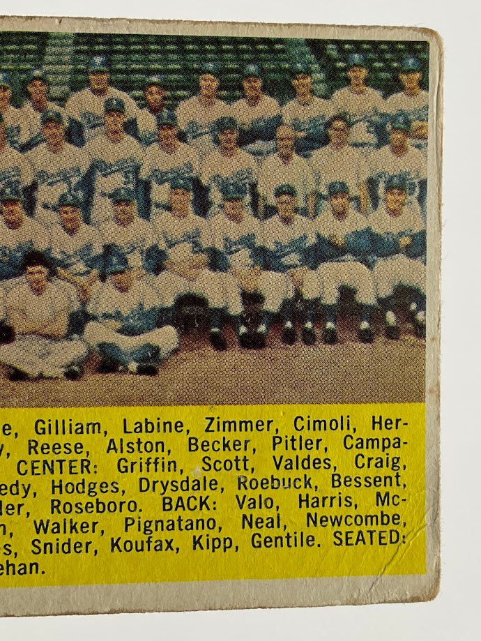 Los Angeles Dodgers 1958 Topps Team Card #71 GD - Collector Store LLC