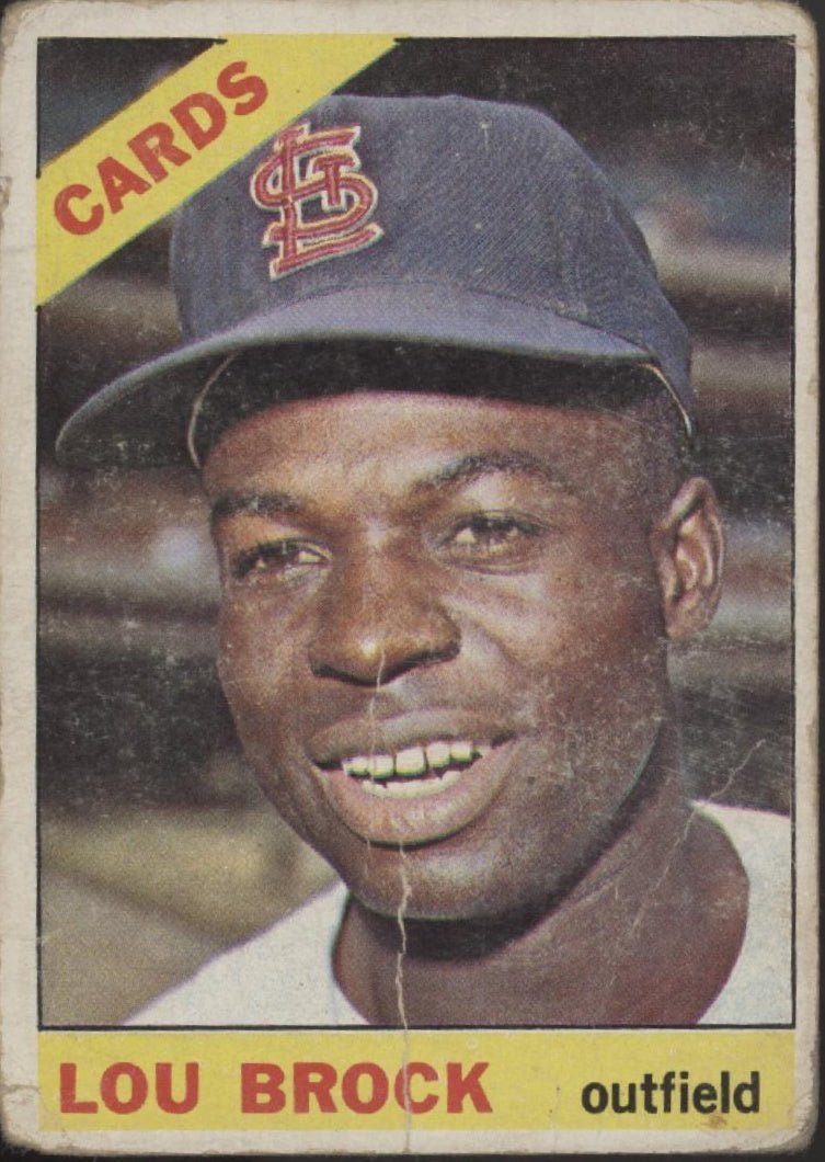 Lou Brock 1966 Topps #125 St. Louis Cardinals PR - Collector Store LLC