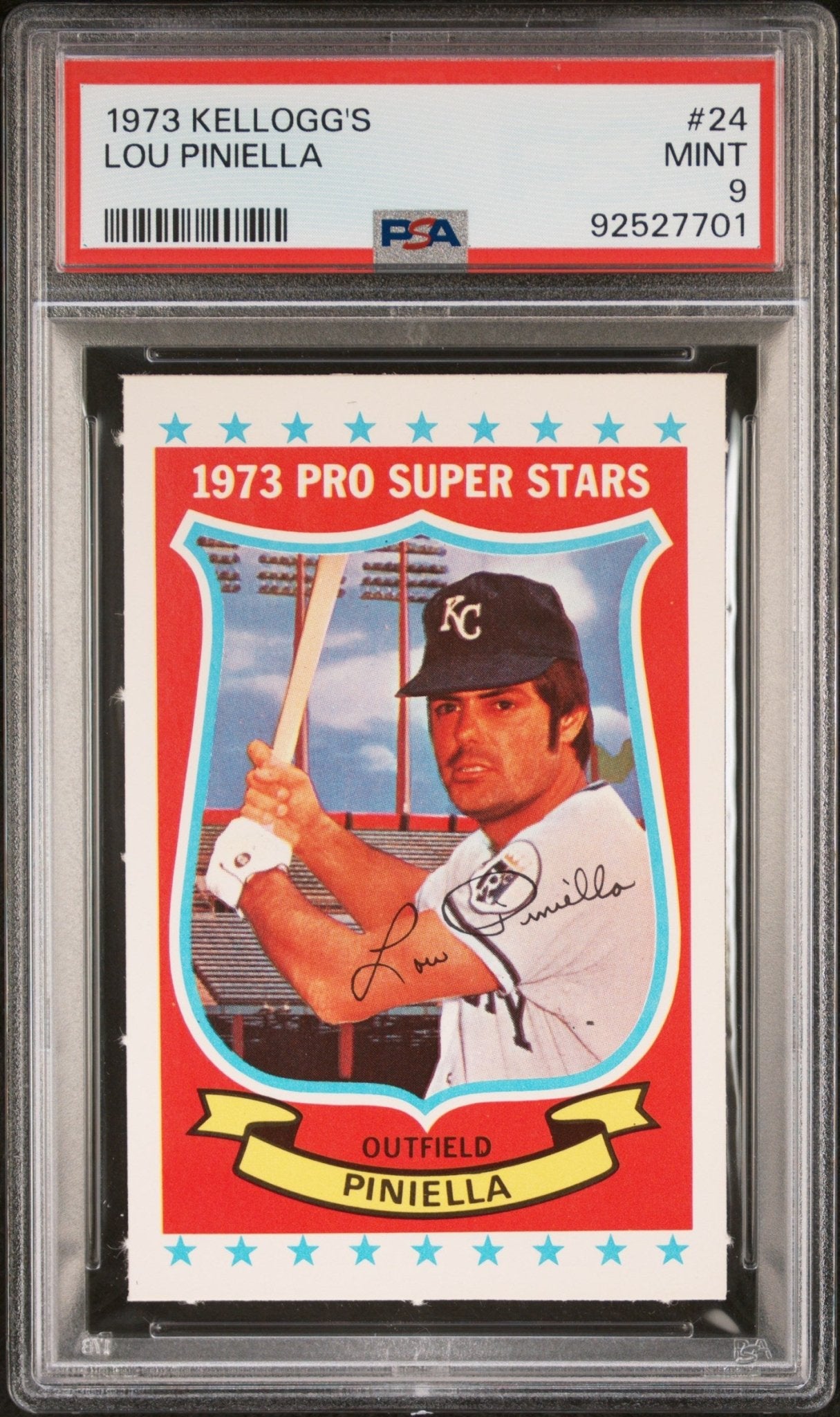 Lou Piniella 1973 Kellogg's #24 PSA 9 - Collector Store LLC