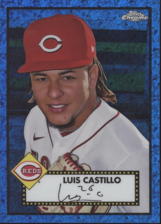 Luis Castillo 2021 Topps Chrome Platinum Blue Mini Diamond Refractor 182/199 - Collector Store LLC