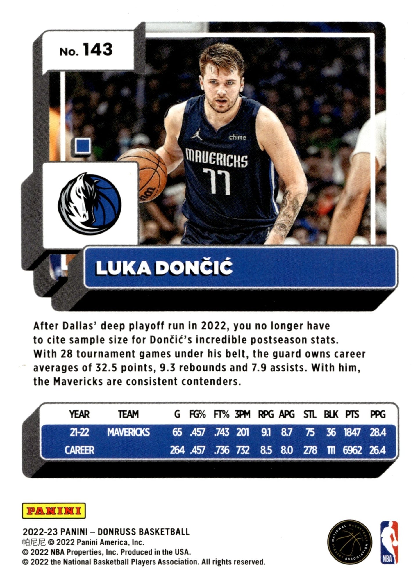 Luka Doncic 2022 - 23 Panini Donruss Green Laser Holo #143 - Collector Store LLC