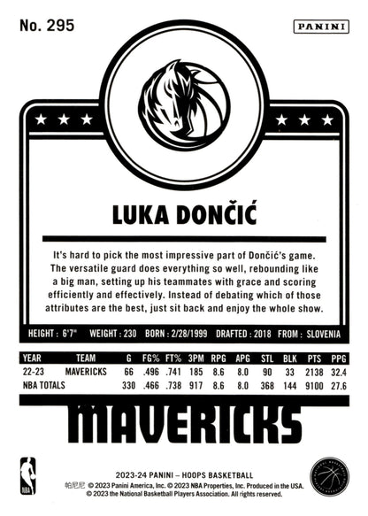 Luka Doncic 2023 - 24 Panini Hoops #295 - Collector Store LLC