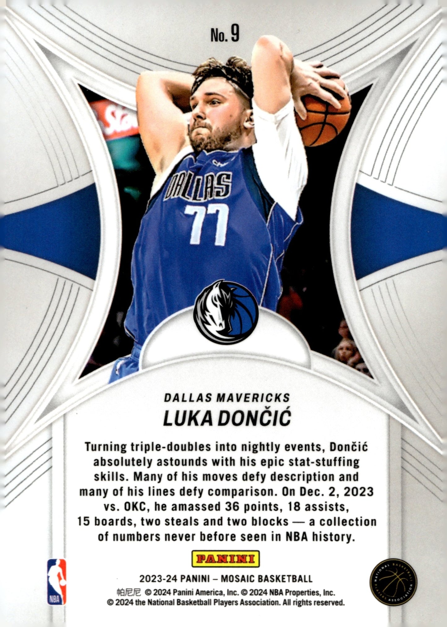 Luka Doncic 2023 - 24 Panini Mosaic Epic Performers #9 - Collector Store LLC