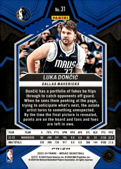 Luka Doncic 2023 - 24 Panini Mosaic Prizm #31 - Collector Store LLC