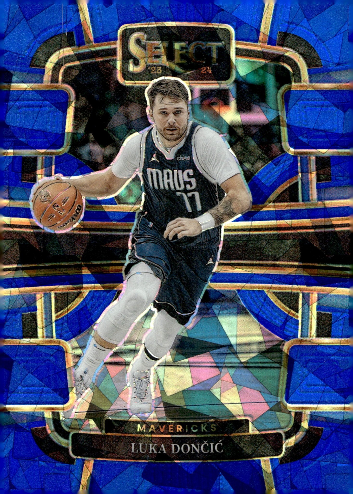 Luka Doncic 2023 - 24 Panini Select Blue Atomic Prizm #51 - Collector Store LLC